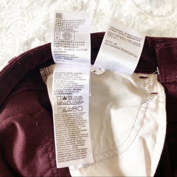 LEVI’S 725 High Rise Bootcut Corduroy Pants 30 NWT - Picture 8 of 11